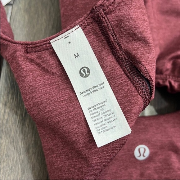 Lululemon NWT Soft Sueded Bra *Light Support, B/C Cup Garnet - Picture 7 of 12